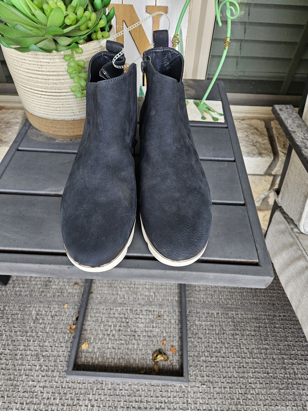 ALEX MARIE Women BlueLeather Suede Ankle Sneaker Boots SZ 8.5M  New.